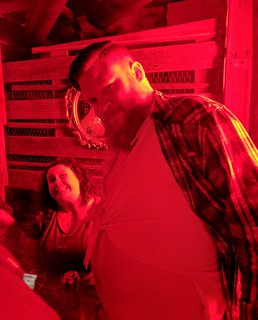 I ripped Craig's shirt in half. He made the best of it.