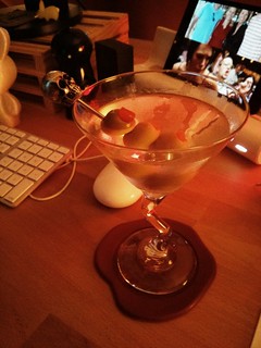 Sippin on a martini and working on photos.