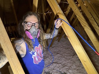 Playin in the attic. Pulling CAT6