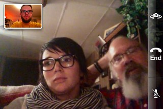 Havin a long distance beer with Kari and Jeff