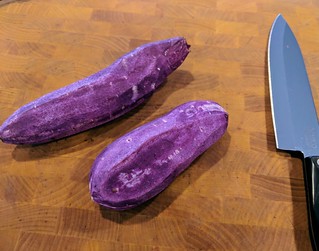 This is my first time cooking with a purple sweet potato