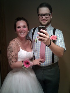 Dress Up - Kari sucks at putting on a corsage... just fyi.