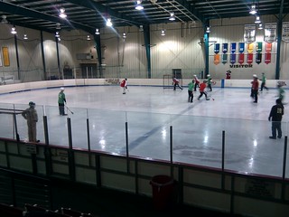 Broomball - waitin for my turn.