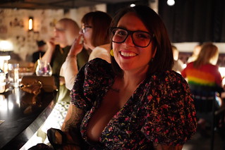 Happy hour with a happy woman