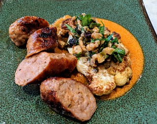 Sausages n cauliflower n stuff