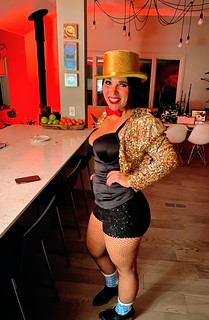 frame - Kari dressed up to watch Rocky Horror tonight