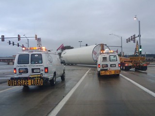 Wind Turbine - Wind generator base - turning from 3 lanes over