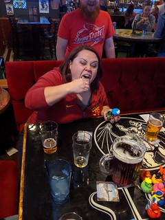 Cleaning the ducks off after this dude got mad about them being in the pitcher