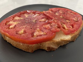 Garden tomatoes on sourdough
