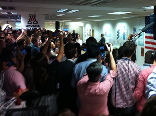 Politics - The boss drops by