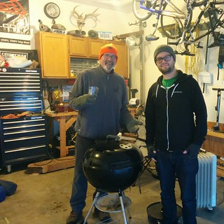 Winter garage grillin