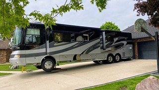 Covid-19 - My neighbor, Jim has a fever and is is social distancing from his wife in this motor home.
