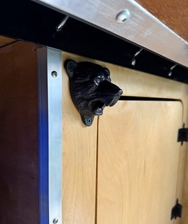 Bought this bear head bottle opener in Banff knowing that it had a spot on the camper.