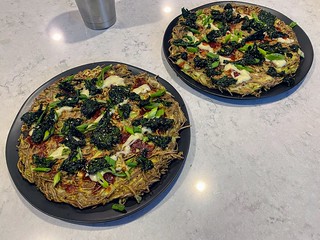 Made some savory, soba noodle pancakes