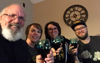 Iowa football, grilling, n wine with Kari's family.