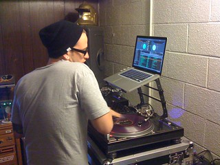 Dustin Iverson - Listening to tunes in Diverse's basement