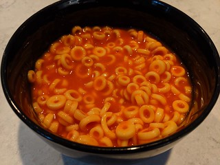 I am about to eat spaghetti Os