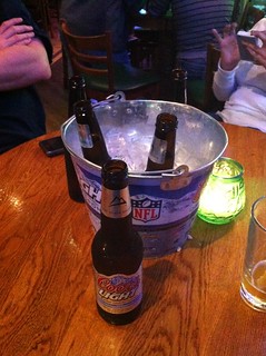 Drinks - We accidentally just won a bucket of beer... After the game.
