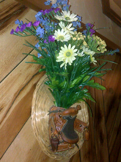 This wall decor is made of paper plate holders