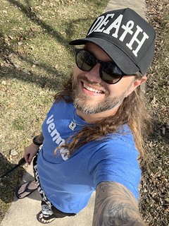 Walkin the dog in shorts and flip flops in March