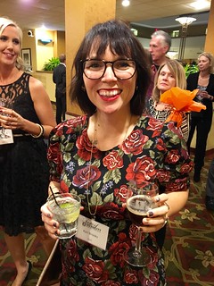 Kari double fisting at this fundraiser