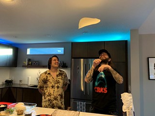 pizza - Slinging pizza dough