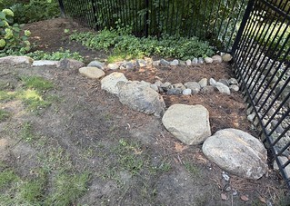 More boulders to try to help with the erosion…