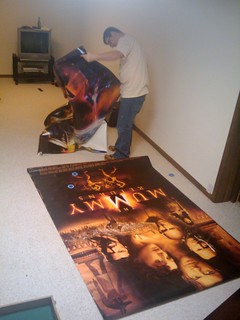 Wingert showing us his giant posters