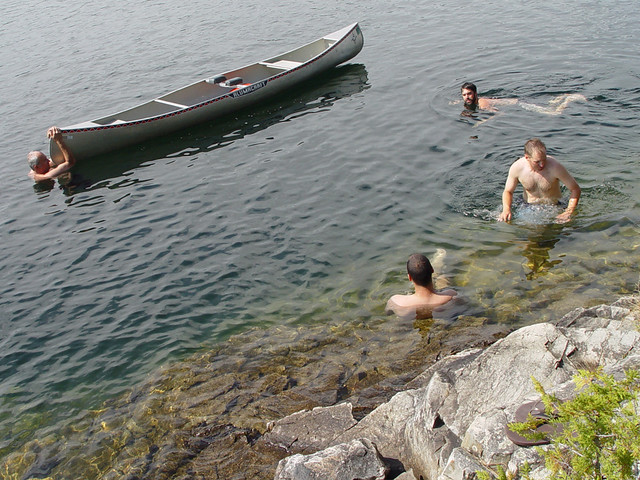 Swimming at the 2nd campsite