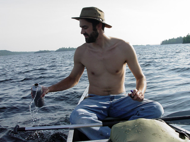 Dipping for fresh Saganaga drinking water