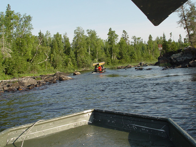 Getting a tow down Sea Gull River