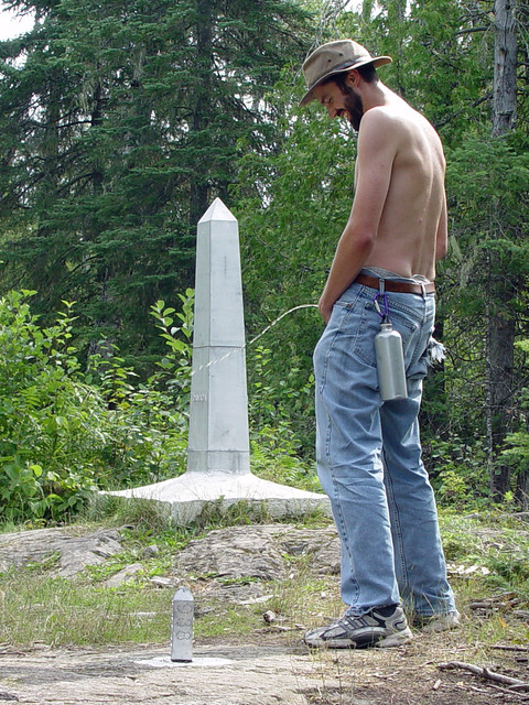 Josh - peeing on Canada from the U.S.
