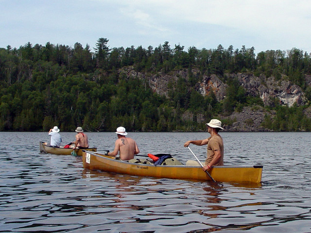 Canoeing through Ottertrack Lake