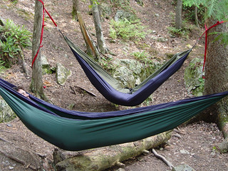 Josh and Scott napping in hammocks