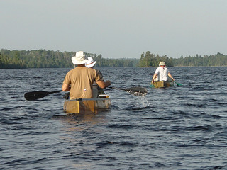 Canoeing across Saganaga Lake
