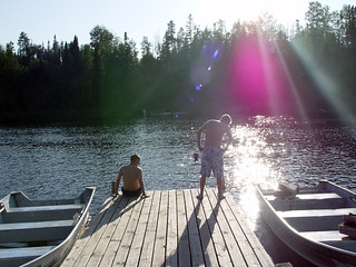 Chris Omtvedt - Jumpin into the Sea Gull River outside our cabin