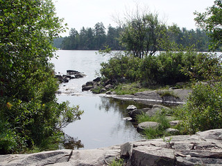 A small portage between Saganaga and Swamp Lake
