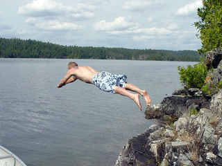 Chris diving in