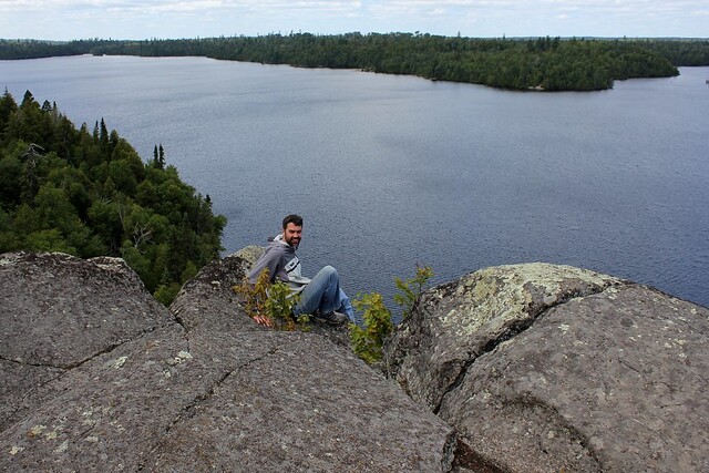 Josh hanging over the edge