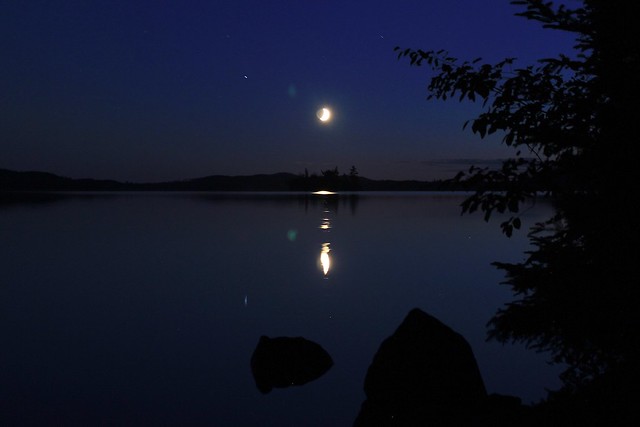 Watching the moon set over Brule Lake