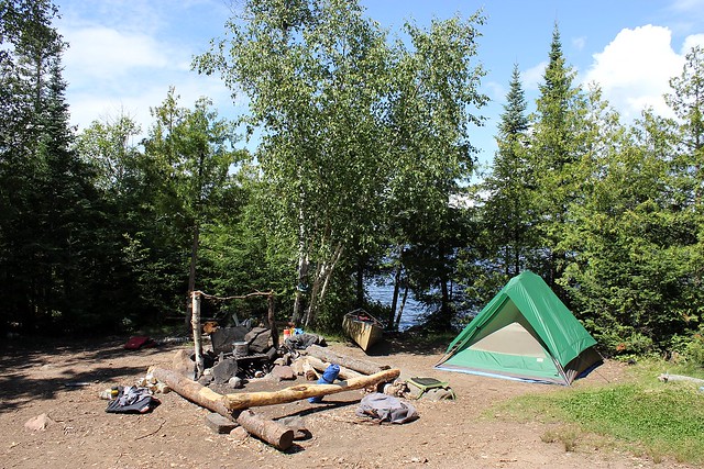 Settin up camp on Brule Lake