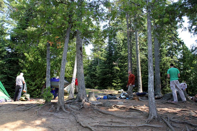 Setting up camp on Gaskin Lake