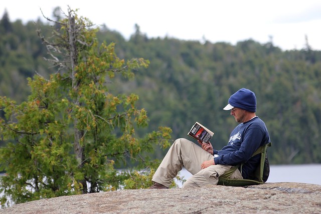 Relaxing and reading