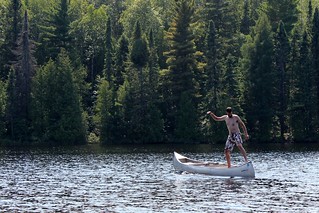 Goofing off and swimming