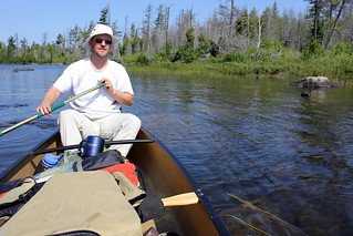Paddling through rocky waters