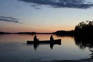 Sunset - Curt and Paul paddling in at Sunset