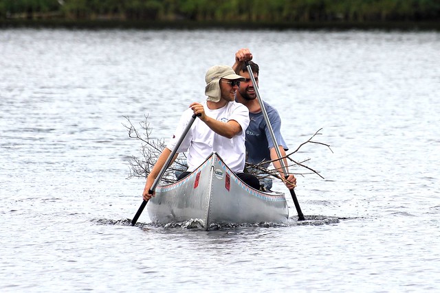 Will and Josh bringing firewood into our island on Lake Polly