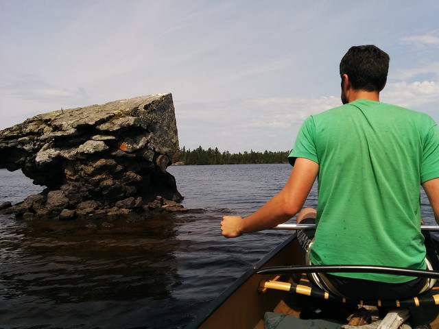A big ol boulder in the lake