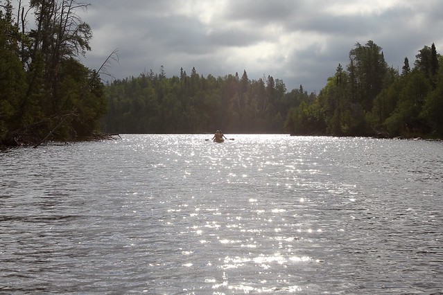 Paddling across Little Saganaga