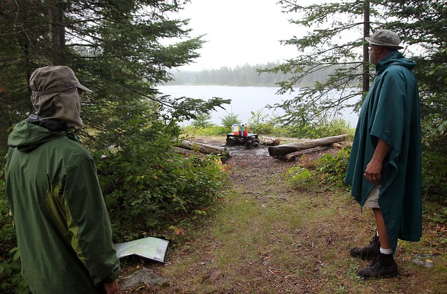 Waitin out the downpour on Kivaniva Lake